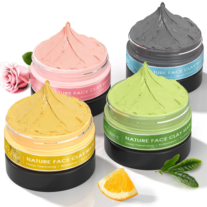 Bentonite Clay Mask - 4 Pcs Clay Facial Mask Set