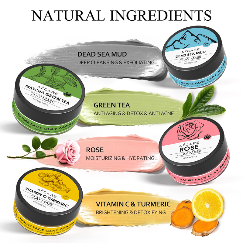 4 Pcs Clay Facial Mask Set Tur - Bentonite Clay Mask บทวิจารณ์และราคา