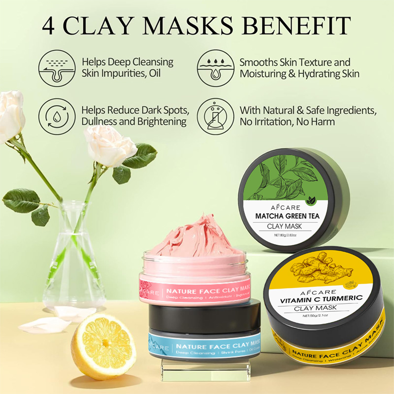4 Pcs Clay Facial Mask Set Tur - Bentonite Clay Mask บทวิจารณ์และราคา
