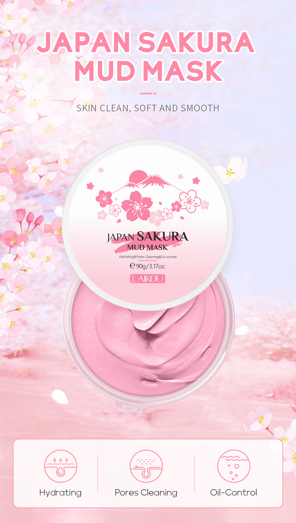 LAIKOU Sakura Clay Mask 25g/90 - Bentonite Clay Mask บทวิจารณ์และราคา