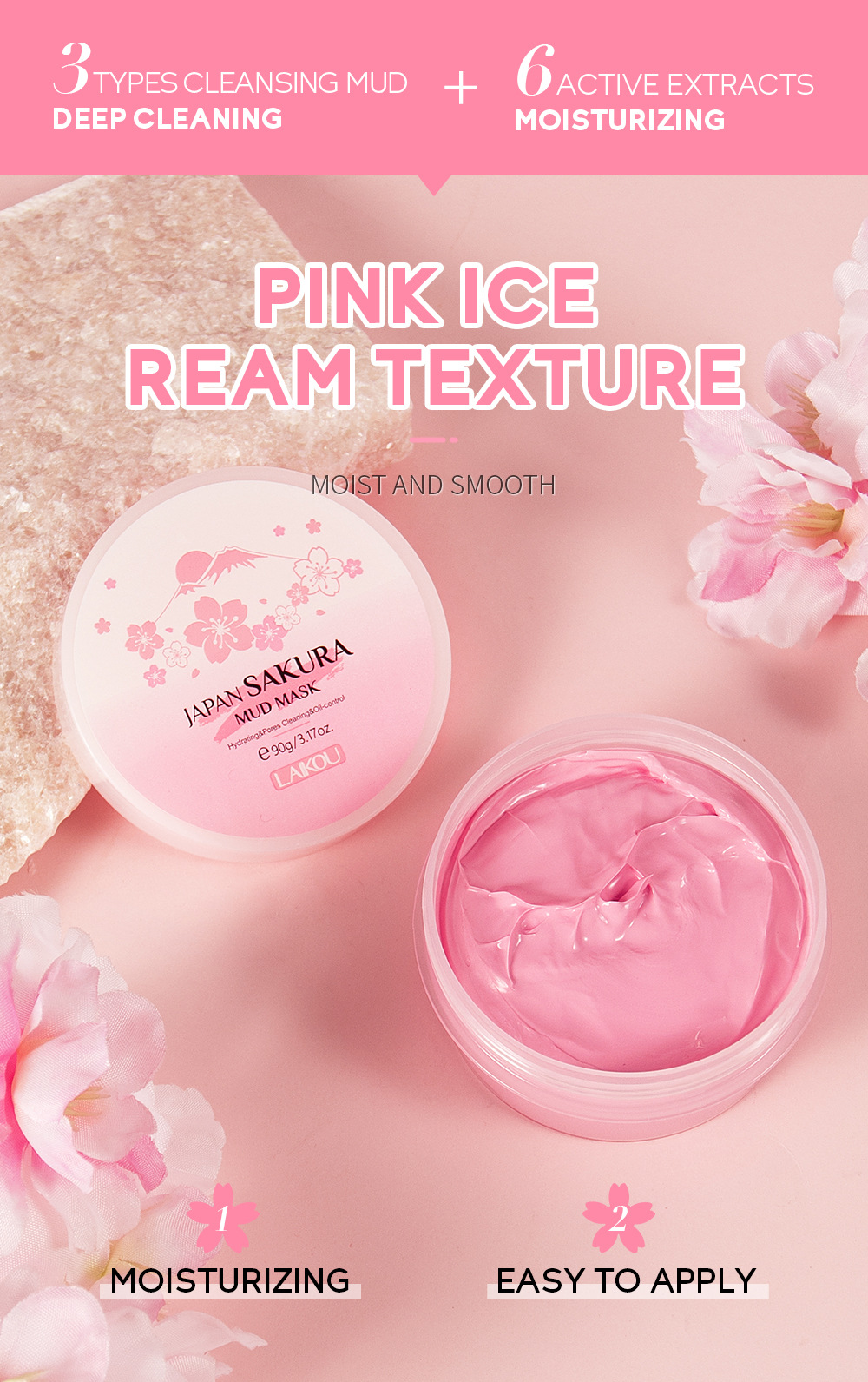 LAIKOU Sakura Clay Mask 25g/90 - Bentonite Clay Mask บทวิจารณ์และราคา