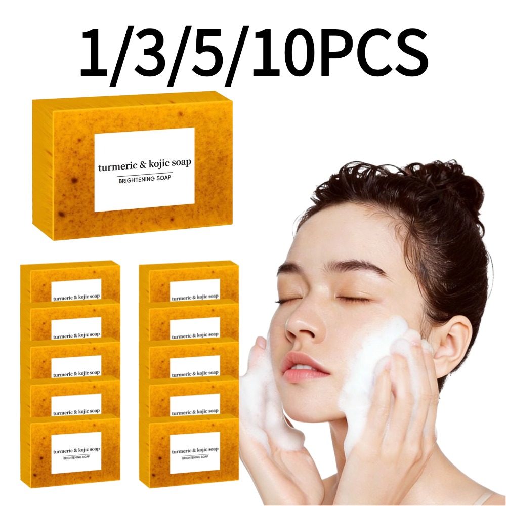 1/3/5/10PCS Turmeric Hand Made - Kojic Acid Soap บทวิจารณ์และราคา