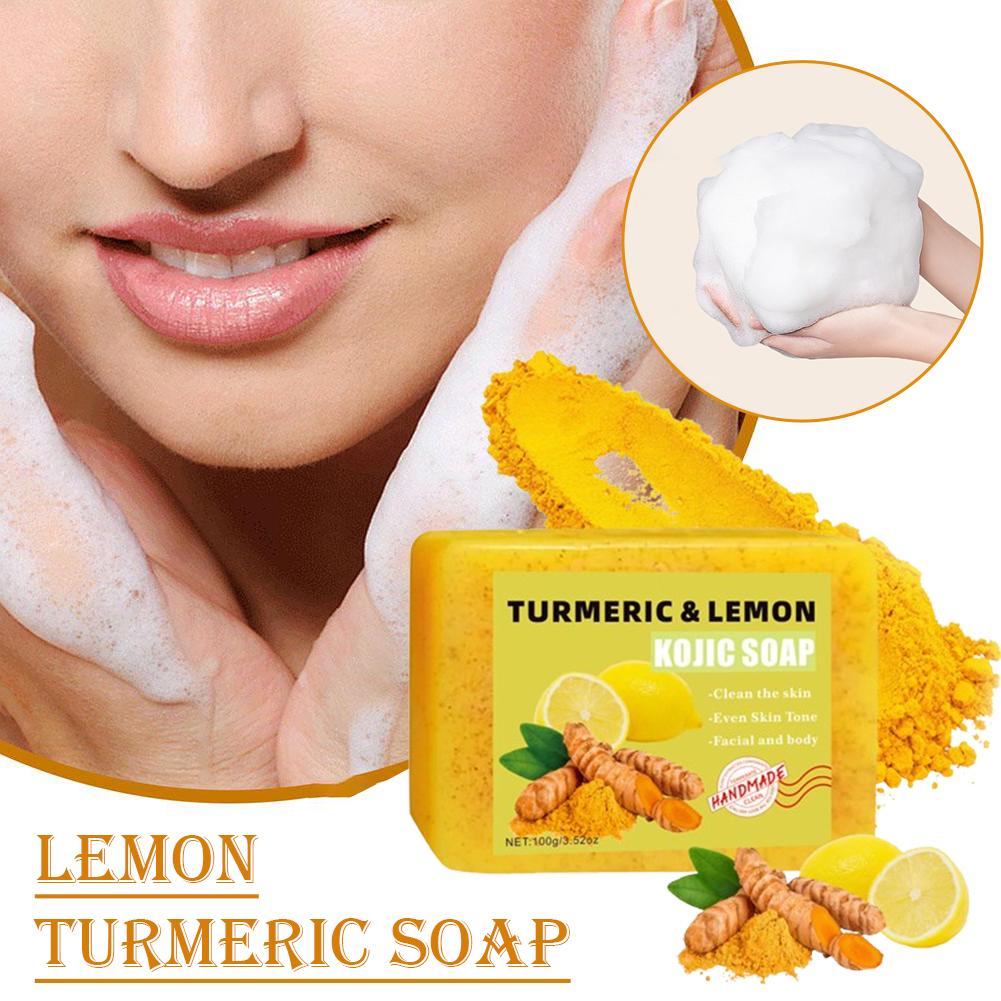 1/2PCs Lemon Turmeric Kojic Ac - Kojic Acid Soap บทวิจารณ์และราคา