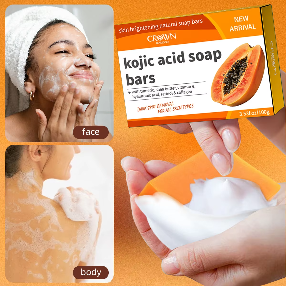 Kojic Acid Natural Papaya Soap - Kojic Acid Soap บทวิจารณ์และราคา