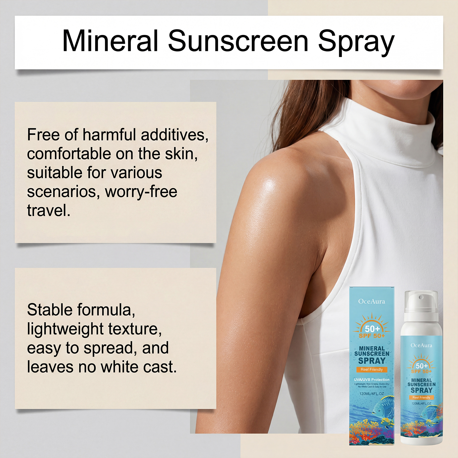 SFP 50+ Mineral Body Mist Phys - Physical Sunscreen Mineral บทวิจารณ์และราคา